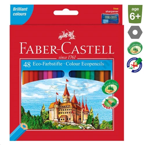 Színesceruza-készlet 48db-os hatszögletű kastélyos