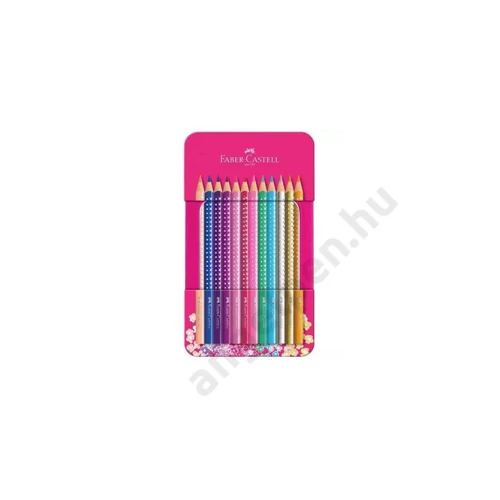 Színesceruza-készlet 12db-os háromszögletű SPARKLE fém dobozban