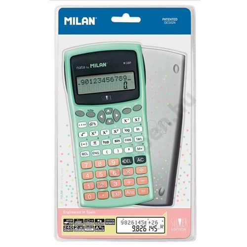 Számológép Milan M240 Silver 240 funkciós, Silver, 159110SLBL