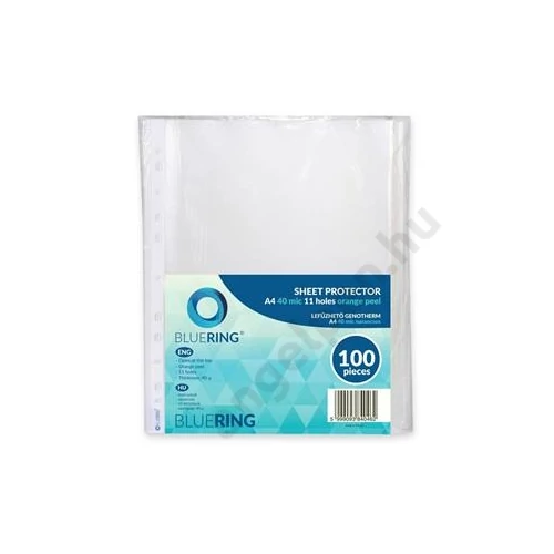 Genotherm lefűzhető, A4 40 micron narancsos BLUERING 100 db/csomag