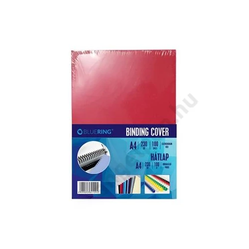 Hátlap, A4, 230 g. bőrhatású 100 db/csomag, Bluering® piros