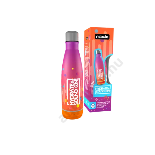 Thermo Kulacs 460ml beépített BLUETOOTH hangszóróval, rózsa-narancs, Nebulo (1)
