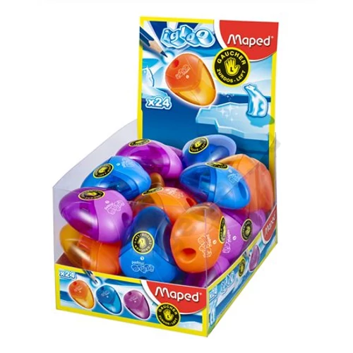 Hegyező display, egylyukú, tartályos, balkezes, MAPED "I-Gloo", vegyes színek