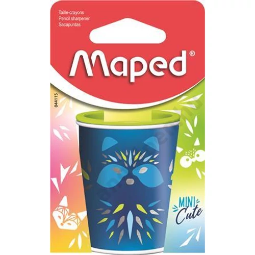 Hegyező, kétlyukú, tartályos, MAPED "Mini Cute", vegyes színek