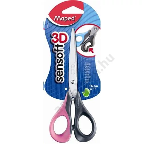 Olló, általános, 16 cm, MAPED "Sensoft 3D", vegyes színek