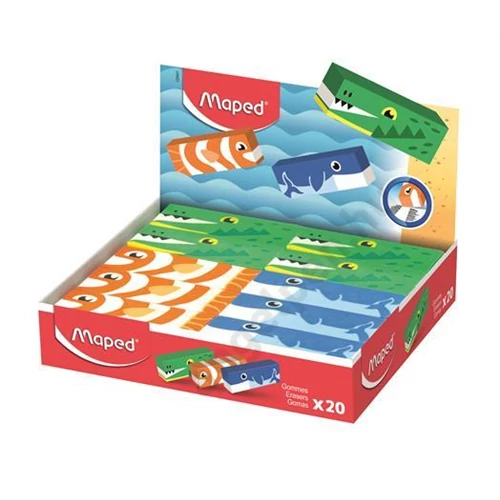Radír display, állatos, MAPED „Animals”, vegyes minták