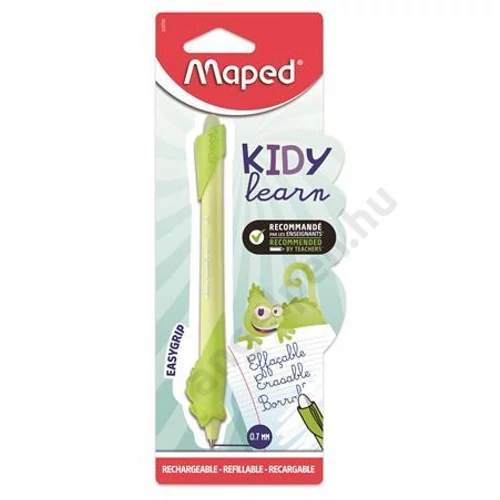 Írástanuló rollertoll, 0,7 mm, radírozható, MAPED "KIDY Learn MAGIC", kaméleon, zöld