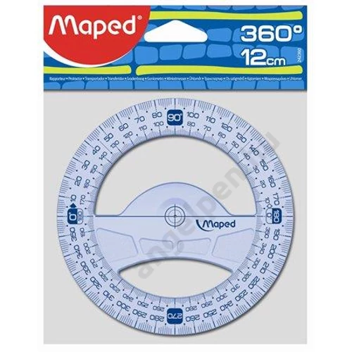 Szögmérő, műanyag, 360°, MAPED "Geometric"