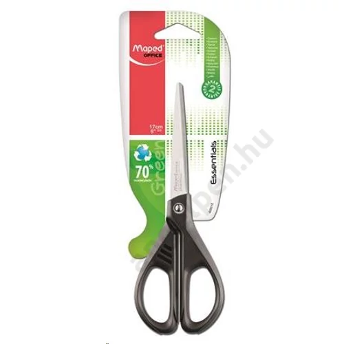 Olló, irodai, 17 cm, MAPED "Essentials Green"
