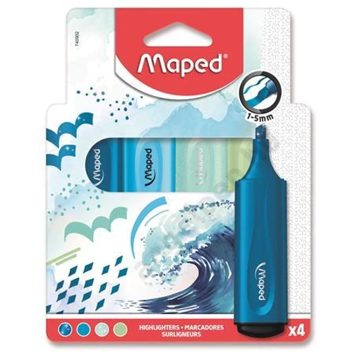 Szövegkiemelő készlet, 1-5 mm, MAPED "Fluo Peps Assorted", vegyes színek