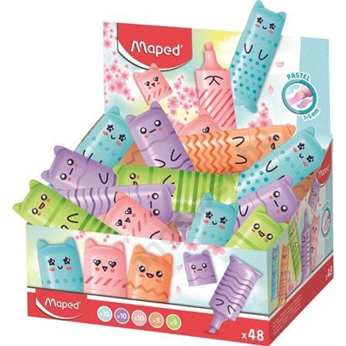 Szövegkiemelő display, 1-5 mm, MAPED "Mini Pastel", 5 különböző pasztell szín