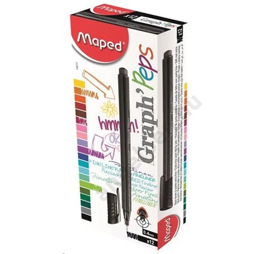 Tűfilc, 0,4 mm, MAPED "Graph`Peps", fekete