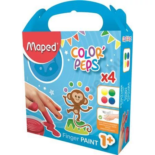 Ujjfesték, alap színek, 4x80 g, MAPED