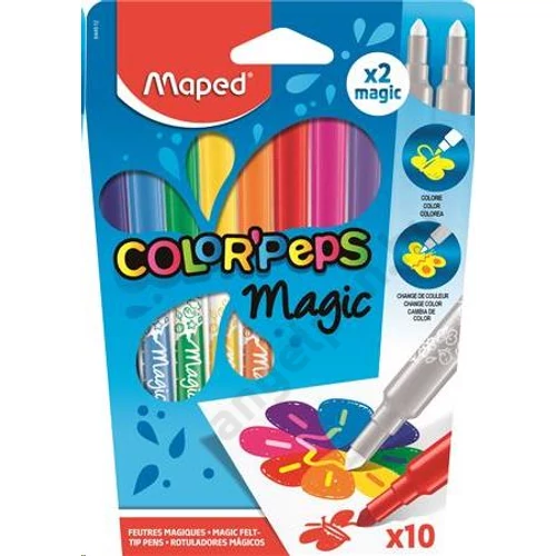 Filctoll készlet, 3,6 mm, MAPED "Color`Peps Magic", 8+2 különböző szín