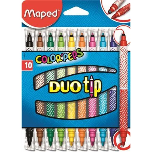 Filctoll készlet, MAPED "Color`Peps Duo Tip", 10 különböző szín