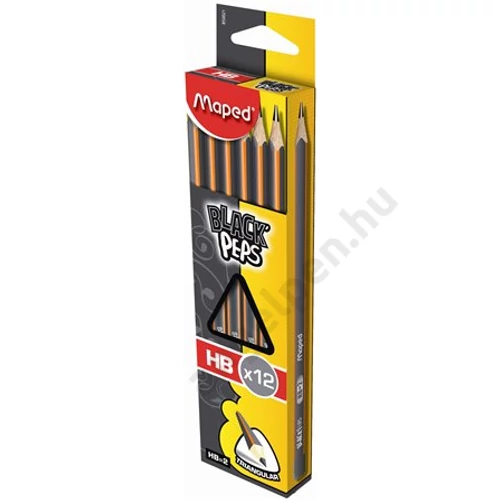 Grafitceruza, HB, háromszögletű, MAPED "Black`Peps"