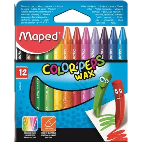 Zsírkréta, MAPED "Color`Peps Wax", 12 különböző szín