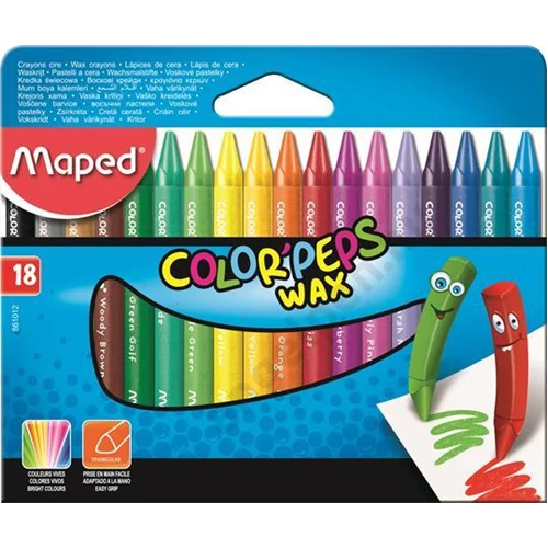 Zsírkréta, MAPED "Color`Peps Wax", 18 különböző szín