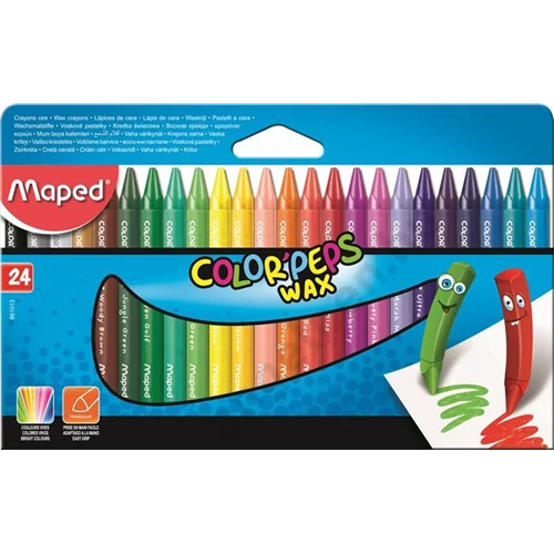 Zsírkréta, MAPED "Color`Peps Wax", 24 különböző szín