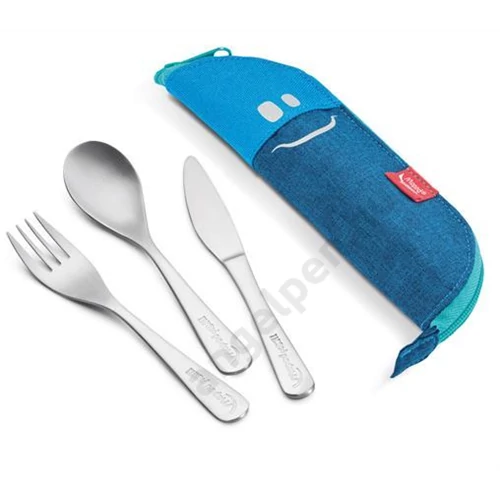 Evőeszközkészlet, fém, szövet tok, MAPED PICNIK "Concept Kids", kék