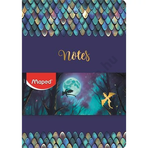 Jegyzetfüzet, tűzött, A5, vonalas, MAPED „Dragon sárkány”