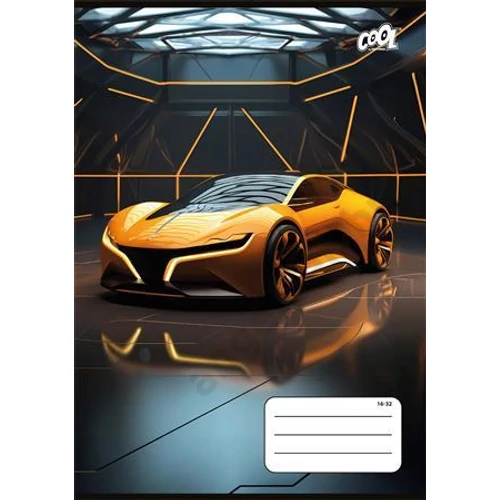 Füzet, tűzött, A5, vonalas, 32 lap, 2. osztály, COOL BY VICTORIA "Future Cars", "16-32"
