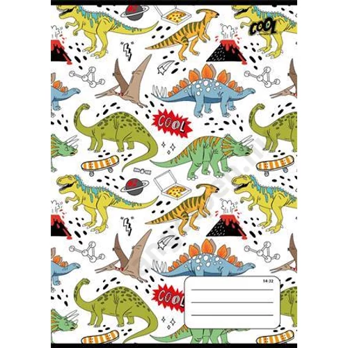 Füzet, tűzött, A5, vonalas, 32 lap, 1. osztály, COOL BY VICTORIA "Dinosaurus world", "14-32"