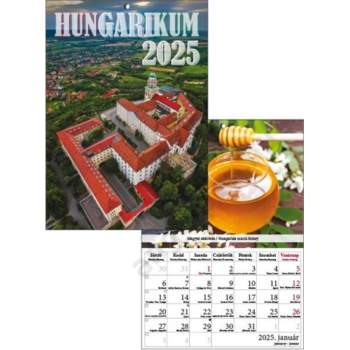 Falinaptár A/4 tűzött T-Calendar "Hungarikum" 2025