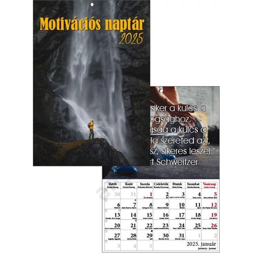 Falinaptár A/4 tűzött T-Calendar "Motivációs naptár" 2025