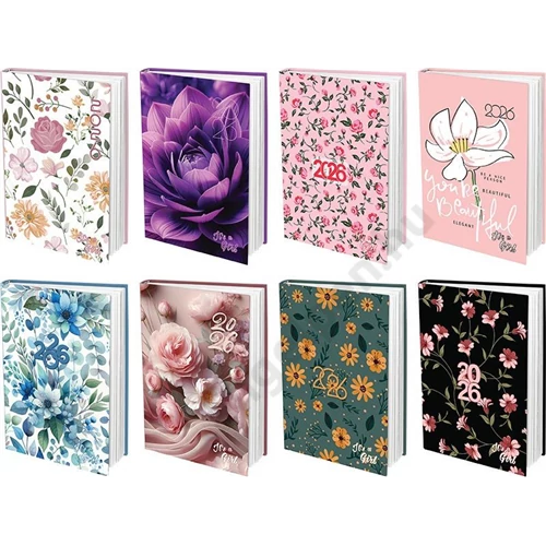 Határidőnapló B/6 heti T-Calendar "It's a Girl" vegyes minta