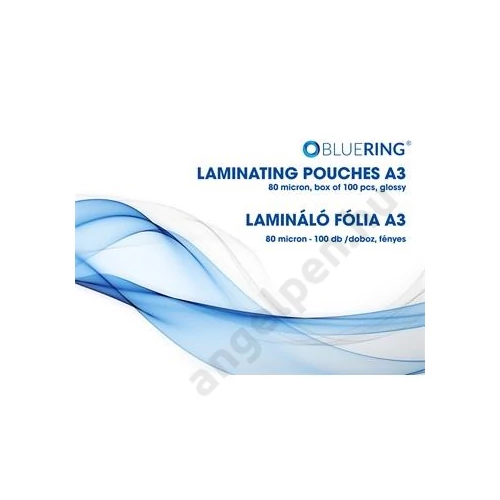 Lamináló fólia A3, 80 micron 100 db/doboz, Bluering®