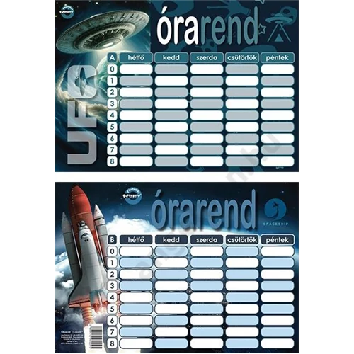 Órarend 16,5x23,5 cm 25 db/csomag T-Creativ "Universe"