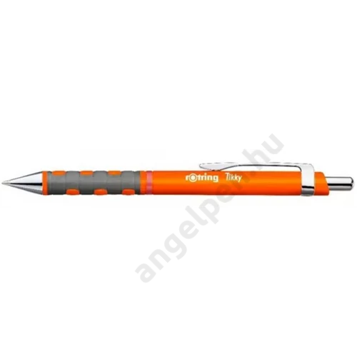 Golyóstoll, 1,0 mm, nyomógombos, rOtring "Tikky", neonnarancs