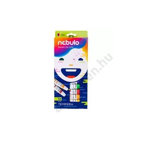 Tempera készlet, 12 ml-es, 12 színes, Nebulo (20)