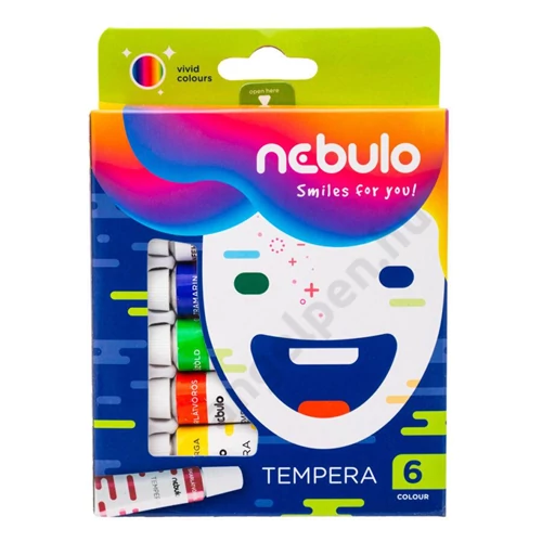 Tempera készlet, 12 ml-es, 6 színes, Nebulo