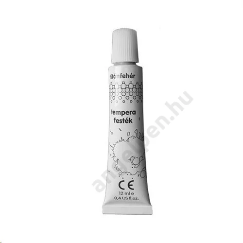 Tempera festék, fehér, 12 ml-es, Nebulo 12db/doboz