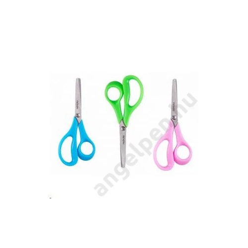 Olló, hegyes, iskolai, ergonomikus, 14 cm, színes kínálóban, Nebulo (24)