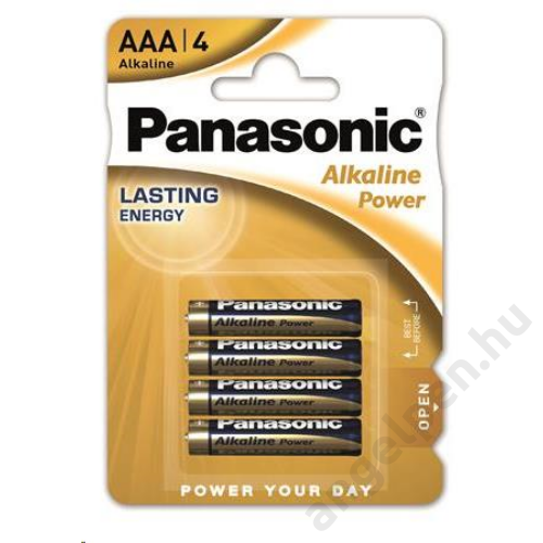 Elem, AAA mikro, 4 db, PANASONIC "Alkaline power"