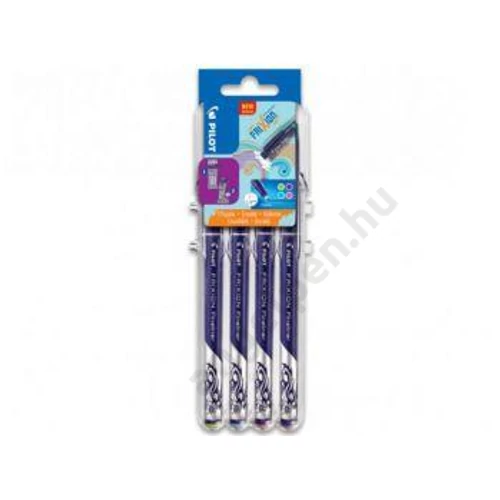 Tűfilc készlet, 0,45 mm, törölhető PILOT "Frixion Fineliner", 4 különböző élénk szín