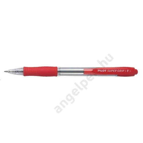 Golyóstoll, 0,22 mm, nyomógombos, PILOT "Super Grip", piros
