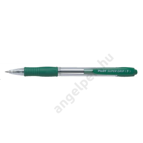 Golyóstoll, 0,22 mm, nyomógombos, PILOT "Super Grip", zöld