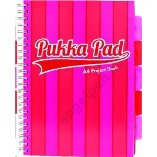Spirálfüzet, A4, vonalas, 100 lap, PUKKA PAD "Vogue project book", rózsaszín