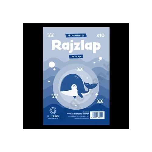 Rajzlap A4, félfamentes fóliázva Bálnás Bluering® 10 ív/csomag,