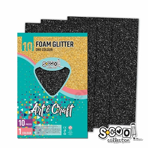 Dekorgumi-hab glitteres S-CooL SC1483 Art&Craft A4 10ív fekete