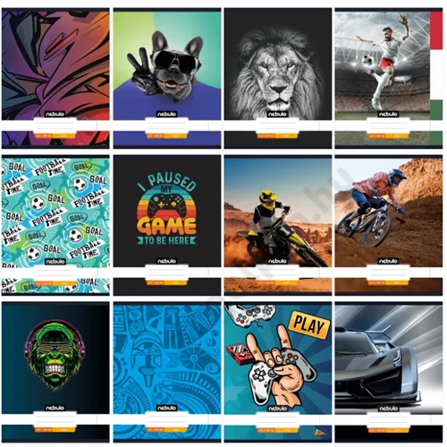 Füzet, A4, tűzött, sima, 80-32, Xtreme minták, Nebulo (12)