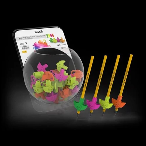 Ceruzafogó, fogássegítő, szilikon, smile, 72 db/display 