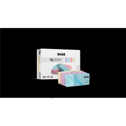 Radír, papírtokos, kínálóban, vegyes színek, Pasztell, Silka (24)