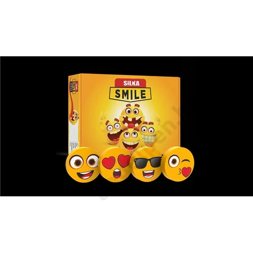 Radír, dizájn mintával, kicsi, színes kínálóban, Smile, Silka (36)