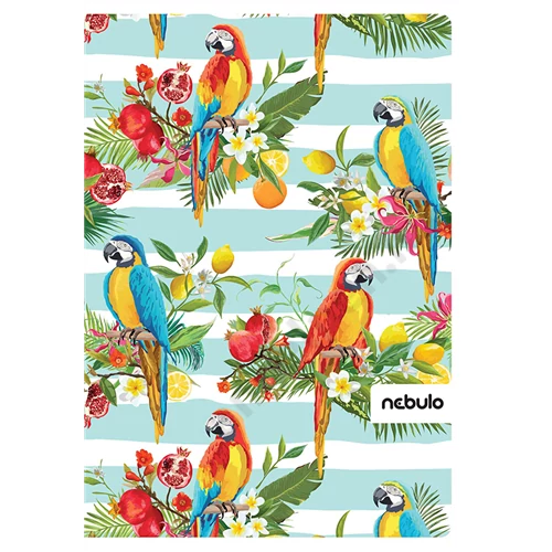 Füzet, A4, spirálozott, vonalas, 70 lapos, L-design minták, Nebulo