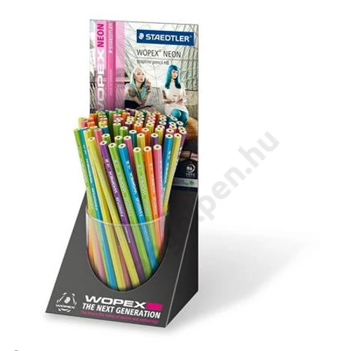 Grafitceruza display, HB, hatszögletű, STAEDTLER "Wopex Neon"